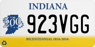 IN license plate 923VGG