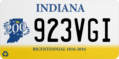 IN license plate 923VGI