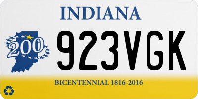 IN license plate 923VGK