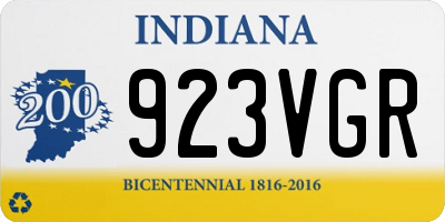 IN license plate 923VGR