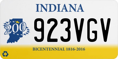 IN license plate 923VGV