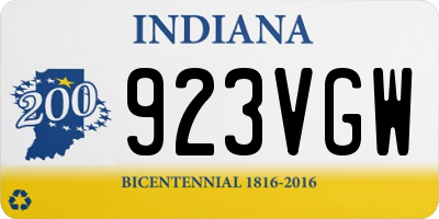 IN license plate 923VGW