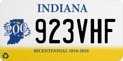 IN license plate 923VHF
