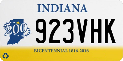 IN license plate 923VHK
