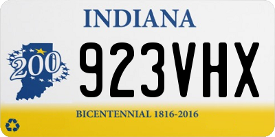 IN license plate 923VHX