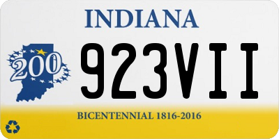 IN license plate 923VII