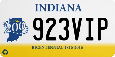 IN license plate 923VIP