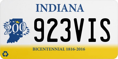 IN license plate 923VIS