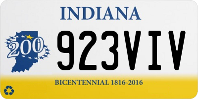 IN license plate 923VIV