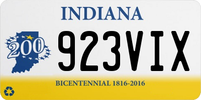 IN license plate 923VIX