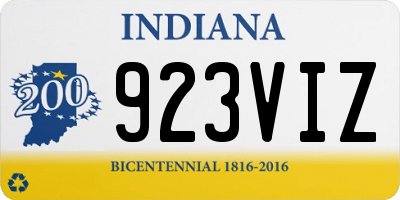 IN license plate 923VIZ