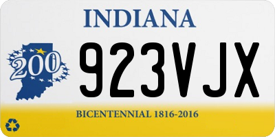 IN license plate 923VJX