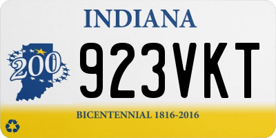 IN license plate 923VKT