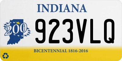 IN license plate 923VLQ