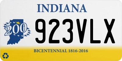 IN license plate 923VLX