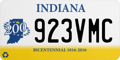 IN license plate 923VMC