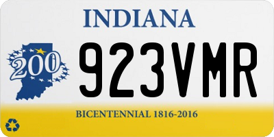 IN license plate 923VMR