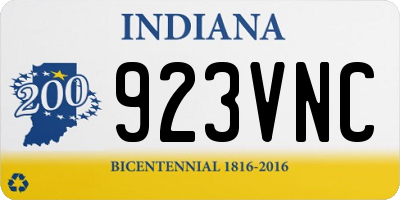 IN license plate 923VNC