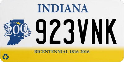 IN license plate 923VNK