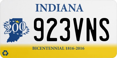 IN license plate 923VNS