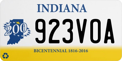 IN license plate 923VOA