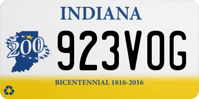 IN license plate 923VOG