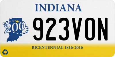 IN license plate 923VON
