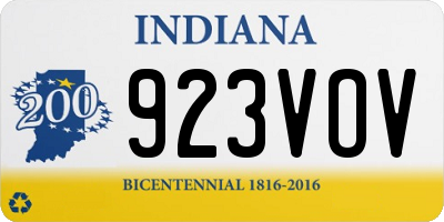 IN license plate 923VOV