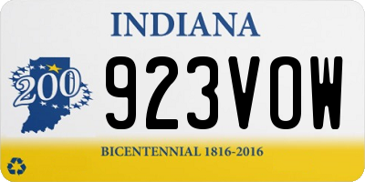 IN license plate 923VOW