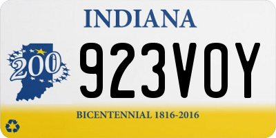 IN license plate 923VOY