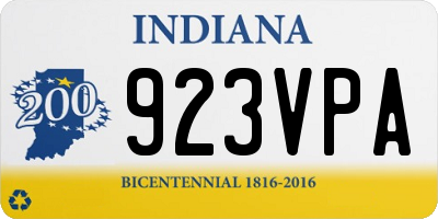 IN license plate 923VPA