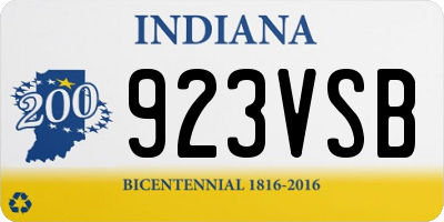 IN license plate 923VSB