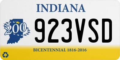 IN license plate 923VSD