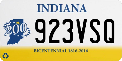 IN license plate 923VSQ