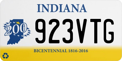 IN license plate 923VTG