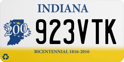 IN license plate 923VTK