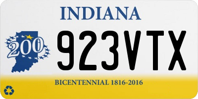 IN license plate 923VTX