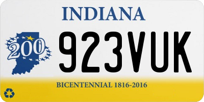 IN license plate 923VUK