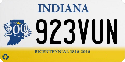 IN license plate 923VUN