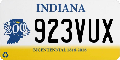 IN license plate 923VUX