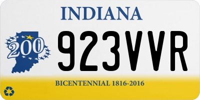 IN license plate 923VVR