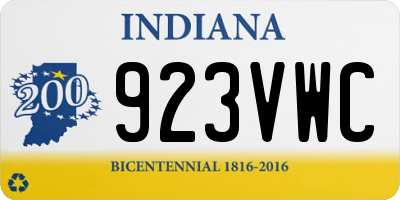 IN license plate 923VWC