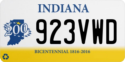 IN license plate 923VWD