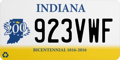 IN license plate 923VWF