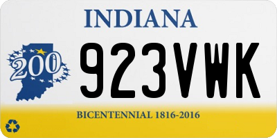 IN license plate 923VWK