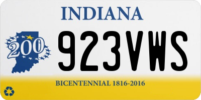 IN license plate 923VWS