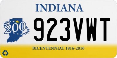 IN license plate 923VWT