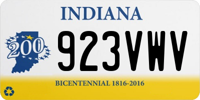 IN license plate 923VWV