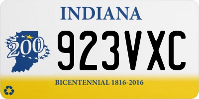 IN license plate 923VXC