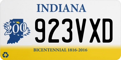 IN license plate 923VXD